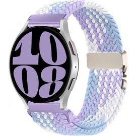 VELULYX Nylon Braided Strap Compatible with Galaxy Watch 7/FE/6/5/4 40 mm 44 mm, 20 mm Elastic Strap for Galaxy Watch 6 Classic/4 Classic/5 Pro/3 41 mm/Active 2/Active 40 mm