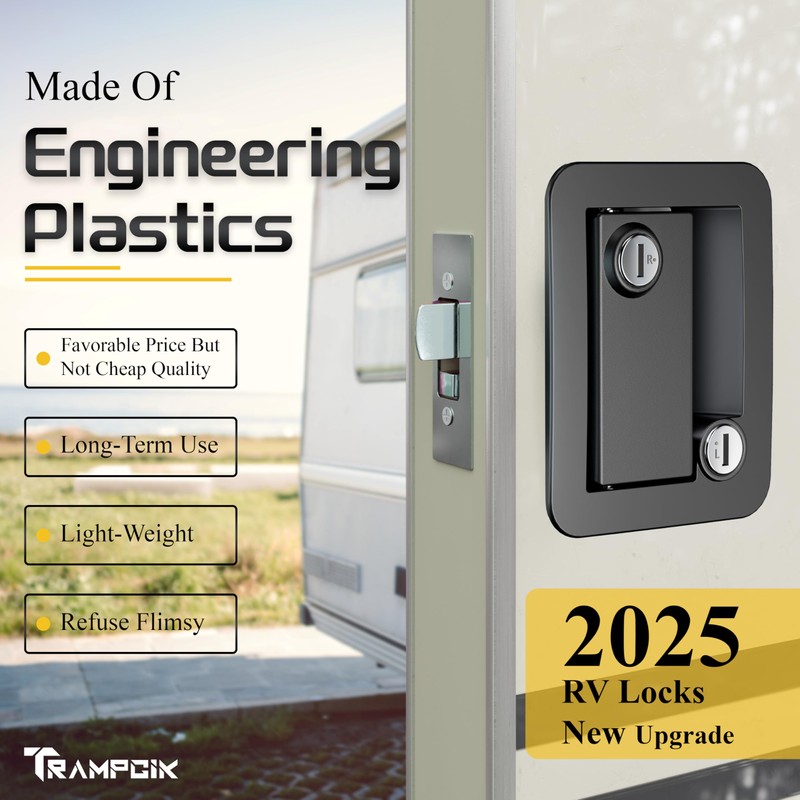 TrampgiK RV Door Lock Set, for Camper,Travel Trailer Entrance Front