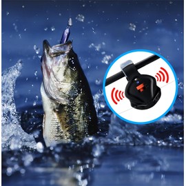 Mengshen 2 PCS Angelbissanzeiger Alarm, elektronischer Alarmglockenring mit Ton- und Lichtlautstärke einstellbare Clip-On-Angelrute für Tag und Nacht im Freien