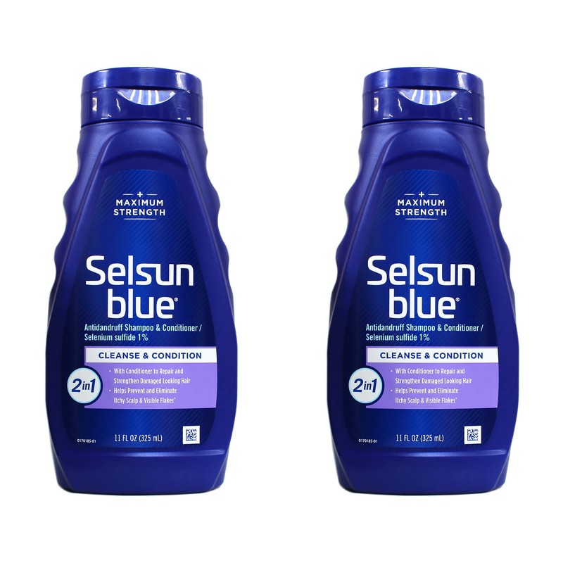 Selsun Blue Shampoo Naturals Dandruff 2-In-1 Strength 11 Ounce (325ml)