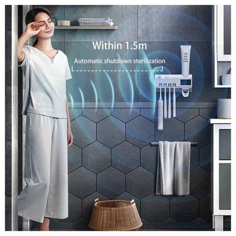 MagicTek UV Light Sterilizer Toothbrush Holder Cleaner & Automatic Toothpaste