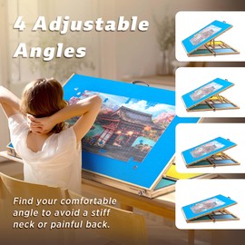 Tektalk 2000 Piece Jigsaw Puzzle Board with 4 Sorting Drawers & 5 Felt Trays, Puzzle Table with Cover & Handle, Storing for 2000, 1500, 1000, 500 Jigsaw Puzzle Pieces