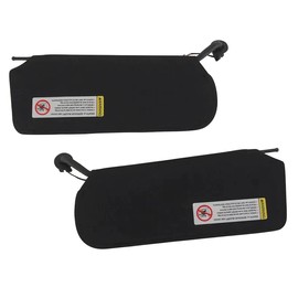 C5 & Z06 Corvette Replacement Sun Visor - Set of 2 with LED Lit Mirrors - Black for 1997-2004 Corvettes