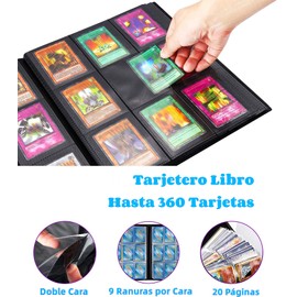 Carpeta de Tarjetas de 9 Bosillos, Álbum para Tarjetas, Album Instax Mini, Coleccionador de Cartas 360 Bolsillos,Cartas Compatible con TCG,Estuche Libro para Guardar Cartas y Tarjeta KPOP Star(negro)