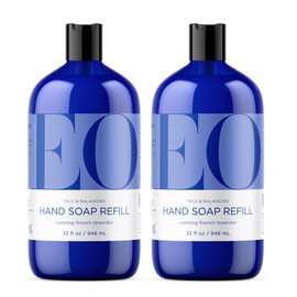 EO Liquid Hand Soap Refill, 32 Ounce (Pack of 2), French Lavender, Organic Plant-Based Gentle Cleanser with Pure Essential Oils