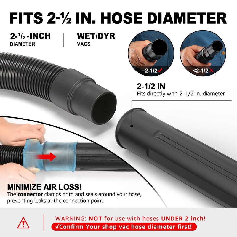 Sealegend Gutter Cleaning Tools for 2-1/2 in. Wet/Dry Vacuum Cleaner,