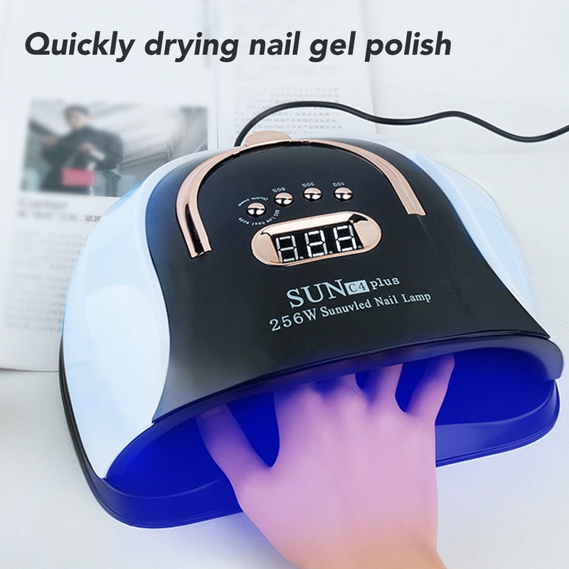 256W Nail Gel Curing Lamp 57pcs Light Chips Detachable Bottom