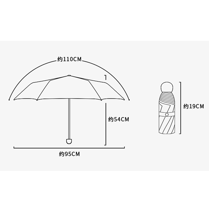 SHPEROWW Parasol Folding Umbrella, Women's, Compact, Lightweight, 8 Ribs, UV