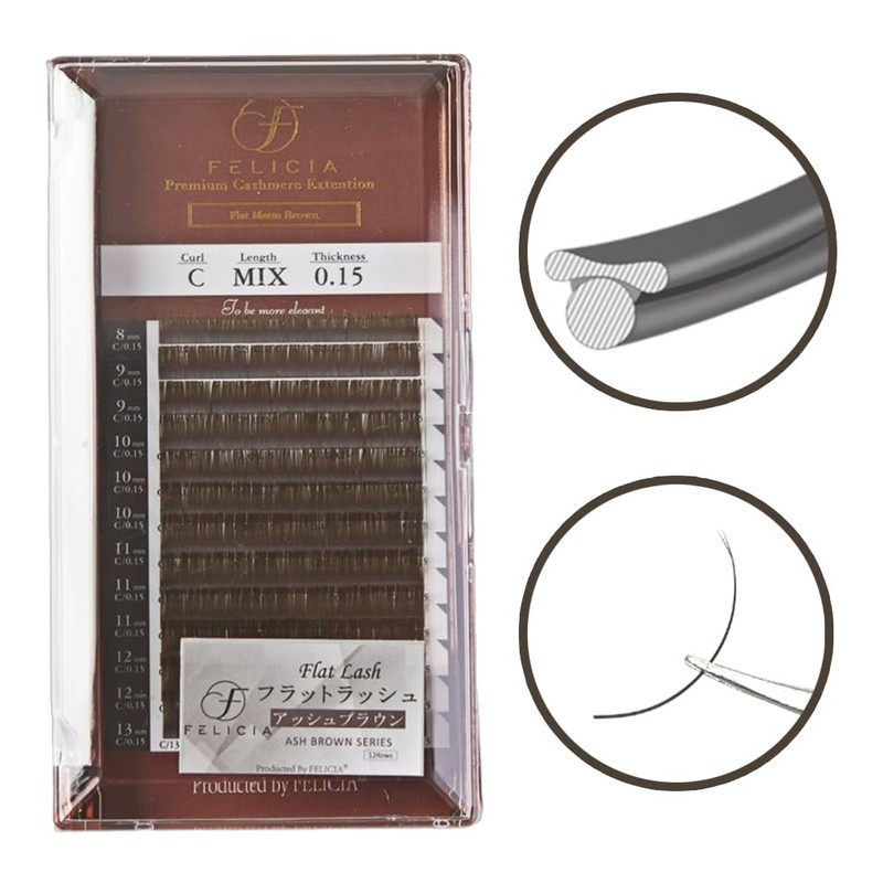 FELICIA Color Flat Lush Extra Soft Eyelash Extensions, Single, Pine