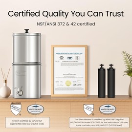 Waterdrop 1.5 Gallon Countertop Water Filtration System, NSF/ANSI 42&372 Certified Black Carbon Elements, Reduce Lead and Up to 99% Chlorine, for Home, Travel, Camping, Off-Grid