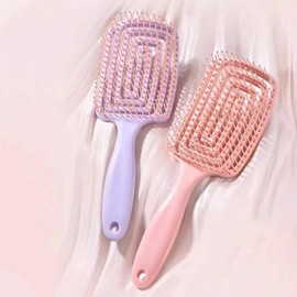 Cepillo para el cabello seco y húmedo, desenredante, rizado - Curvo y ventilado para mujeres, hombres o niños. Secado y peinado más rápido. Cepillo pr