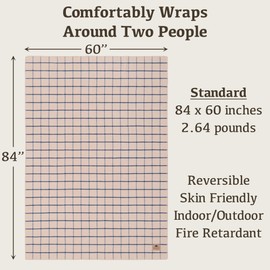 Chubbuck 100% Wool Blanket Camping (60" x 84") - Large Warm Blankets for Camping, Emergency, Outdoor Concerts and Home Use - Fire Retardant Blanket, Soft and Warm Blankets for Winter (Scotch)
