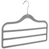 The Hanger Store Pack of 5 Grey 3 Bar Flocked