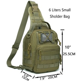 ATBP Small Tactical Sling Backpack Bag Holster One Over Shoulder Bag Pack Men With Universal Holster