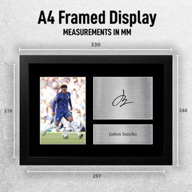 HWC Trading Jadon Sancho Chelsea Gifts Printed Signed Autograph Picture for Football Fans and Supporters - A4 Framed