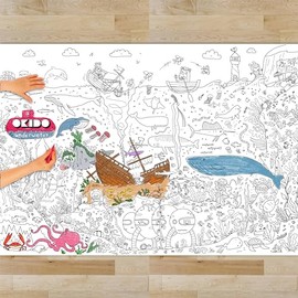 OKIDO Underwater Giant Colouring Poster | 100x70cm Poster | Colouring Posters for Kids | 3-7 Year olds