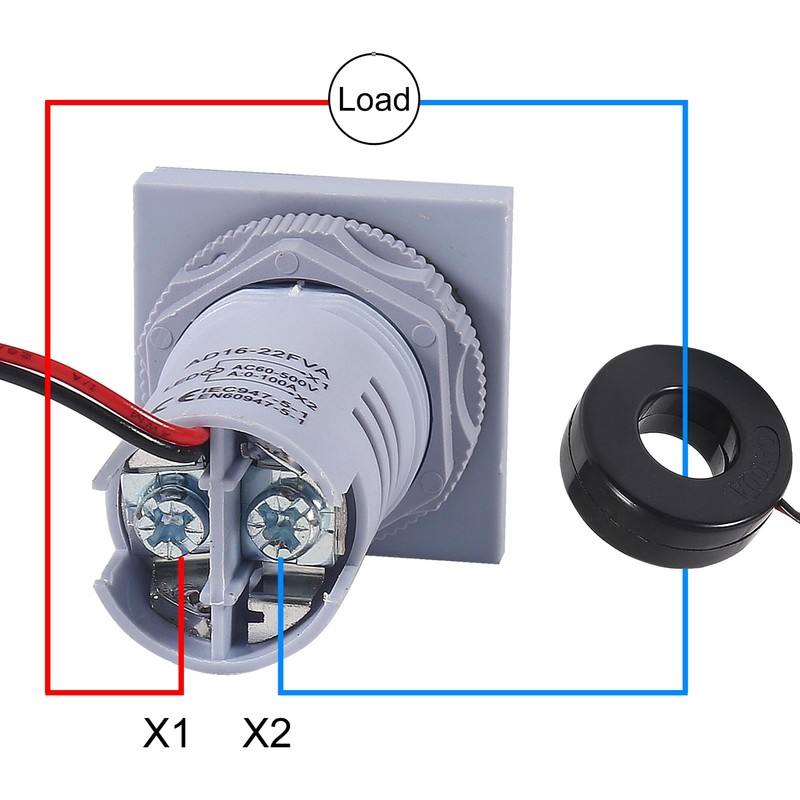 2PCS AC Voltage Current Meters, Dual LED Display Digital Voltmeter