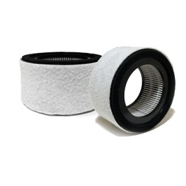 Nispira 3-in-1 True HEPA Carbon Filter Replacement Compatible with Crane Air Purifier EE-5067, 2 Packs