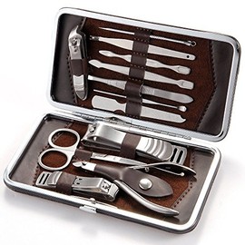 12pcs Manicure Set Nail Clipper Grooming Pedicure kit Men Women
