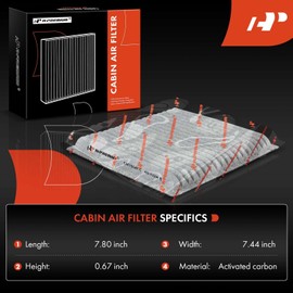 A-Premium 2-PC Cabin Air Filter w/Activated Carbon Compatible with Ford, Lincoln & Mazda - Edge 2007-2014, MKS 2009, MKX 2007-2015, MKZ 2008-2009, CX-9 2007-2015 - 2.0L 3.5L 3.7L - # 7T4Z-19N619-B