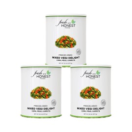 Fresh and Honest Foods 100% All Natural Freeze Dried Mixed Vegi II (Peas, Corn, Carrots) 20.1 OZ #10 Can Perfect for Emergencies, Food Storage, Survival. (03 Cans)