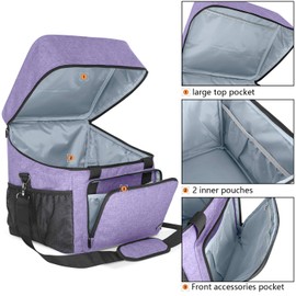 Luxja Overlock Bag for Overlock Machines, Overlock Bag for Storage, Overlock Sewing Machines, Coverlock Bag for Transport Overlock Machine and Accessories, 33 cm x 30.5 cm x 34 cm, Purple