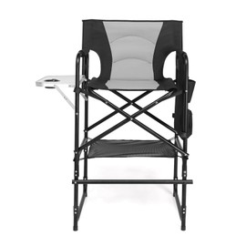 OmySalon Directors Camping Chair with Side Table Storage Bag, Foldable Camping Chair for Aritist & Client (31in)