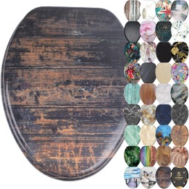 Sanilo Soft Close Toilet Seat ELONGATED, Quiet and Slow Close Lid and Seat, Strong Bumpers and Hinges, Vintage