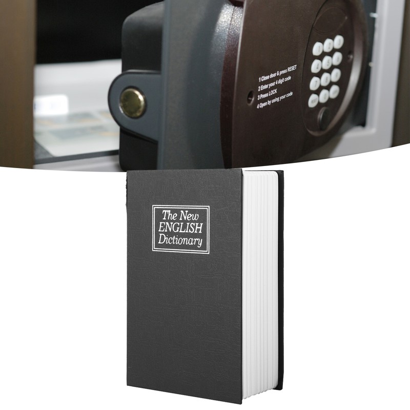 Black English Dictionary Safe Box Money Jewelry Collection Storage Case