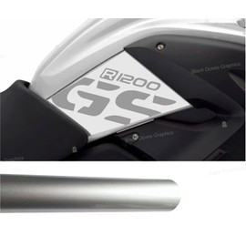 2 Stickers Compatible with Motorcycle R 1200 GS 2008-2012 White Tank (Silver)
