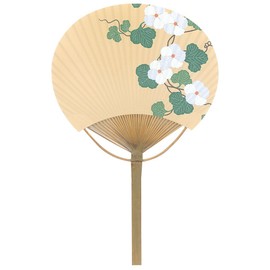 Shikoku Uchiwa Fan, Yugao, Approx. 9.1 x 14.6 inches (23 x 37 cm)