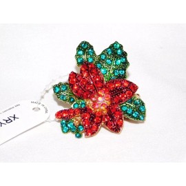 Unbranded Christmas Adjustable Ring Christmas gift Gold W. multicolor Rhinestone Crystal