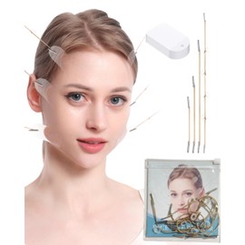 FUGLUS Face Lifting Tape, Pack of 40 Face Tape with 4 Ropes, Facelifting Tape, Invisible Face Lifting Stickers, V-Shape Invisible Face, Neck and Eye Lift, Makeup Facelift Tools for Face