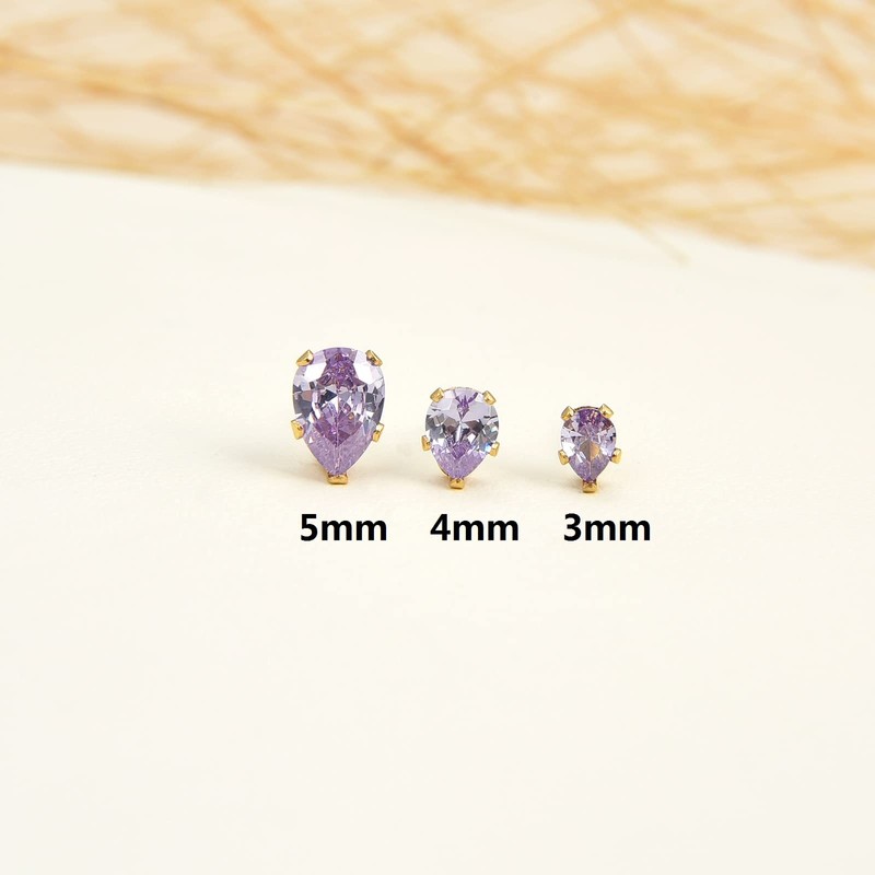 12 Pairs 18K Gold Plated Surgical Stainless Steel Stud Earring,