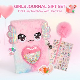Lokaheadr Axolotl Gift Set for Girls, Cute Axolotl-Themed Box with Secret Fluffy Diary, Axolotl Bag and More Axolotl Stuff, Axolotl Gifts Basket for Axolotl Lovers, Birthday Christmas Gifts for Girls