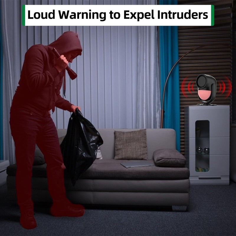 Luckydeer 125dB Loud Motion Sensor Alarm with 328ft Dual Remote