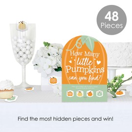 Big Dot of Happiness Little Pumpkin - Fall Birthday Party or Baby Shower Scavenger Hunt - 1 Stand and 48 Game Pieces - Hide and Find Game