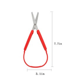 3 Pack Loop Scissors, Loop Handle Self-Opening Adaptive Scissors for School, Kids Safety Children and Adults Special Needs, 7.8 Inches (Red Yellow Blue)