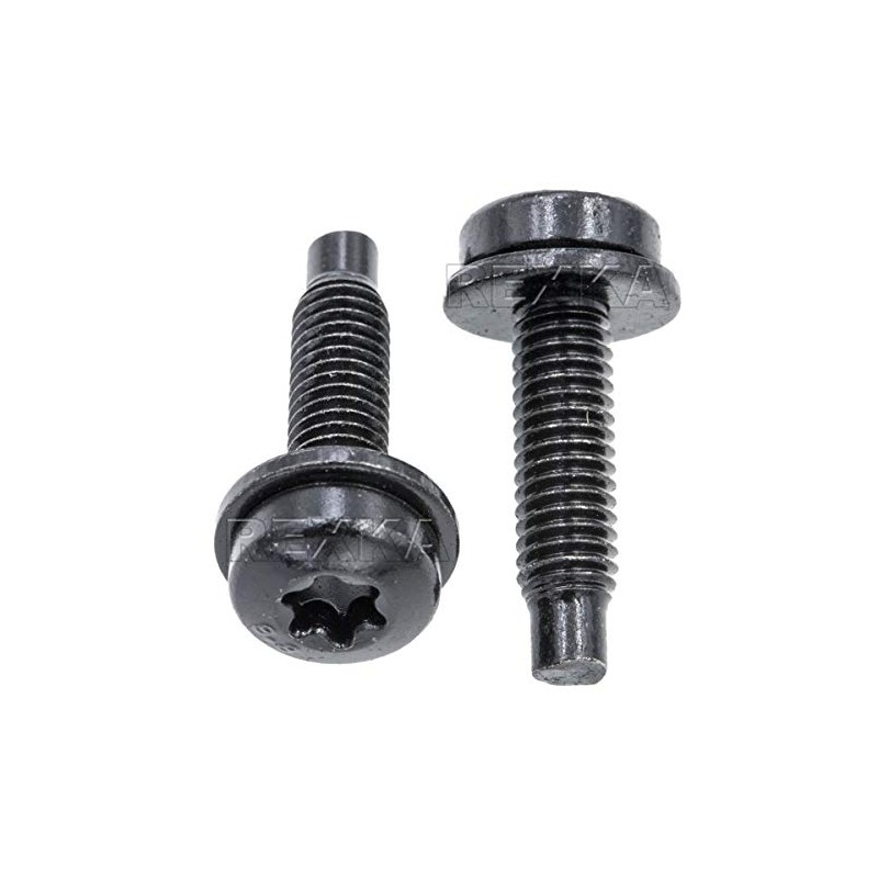Rexka 20pcs Black T30 Torx Dog Point SEMS Bolt &