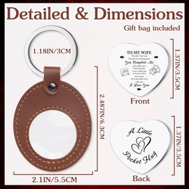 Pocket Hug Token To My Wife - Heart Long Distance Relationship Keepsake Gifts, I Love you Anniversary Keychains Gift for Wife Birthday New Year Valentine's Day (You Complete Me)