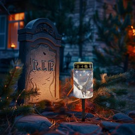 Hechitok American Flag Eagle Cemetery Cross Solar Lights Solar Light Outdoor for Cemetery, LED Waterproof Solar Lights for Garden, Balcony, Yard, Memorial Gifts