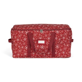 Covermates Keepsakes Treasurekeeper Storage Bag - Carrying Handles, ID Window - Holiday Storage, Red Snowflake