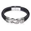 To My Son/Grandson Bracelet, Forever Linked Together Braided Leather Bracelet,