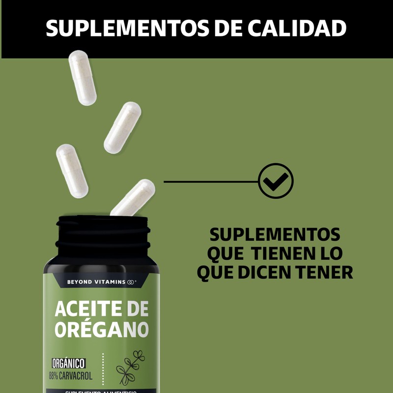 Beyond Vitamins | Aceite de Oregano Orgánico 100% Natural con
