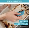 Pack of 5 Blue Pan Scrapers, Anti-Scratch Nylon Scraper for