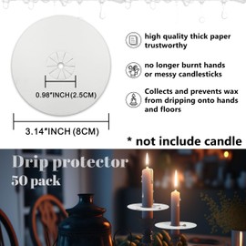 Candles Drip Protectors Candle Holder - Gedengni 20pcs Paper Guards for Clean & Safe Taper Candle Burning Versatile Holders for Surface Protection, Wax Containment, Ideal for Home Décor & Events
