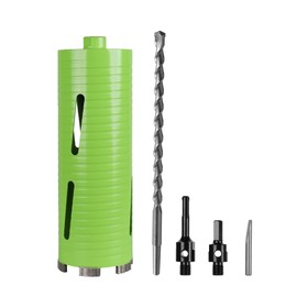 BETTERI 4 Inch Dry Concrete Core Drill Bit 5/8"-11 Threaded with 2 Pcs Adapters and Pilot Bit, 10" Drilling Depth Diamond Core Bit for Brick/Concrete/Masonry