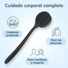 Negro Limpiador de Espalda de Silicona Cepillo de Ba?o para
