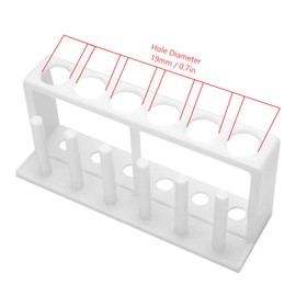 6 Holes 6 Column Plastic White Test Tube Rack Holder Stand Laboratory Supplies 22x10x7 High Supplies Qqmora