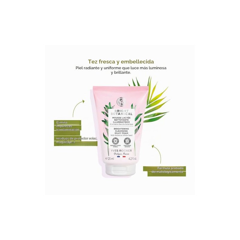 Yves Rocher Espuma Facial Limpiadora Iluminadora Bright Botanical 125 ml